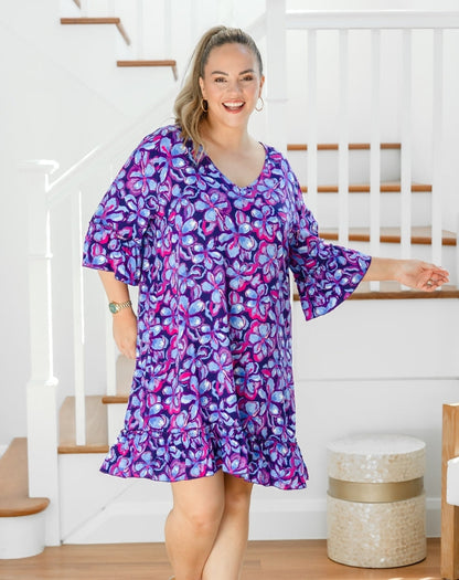 Shift Dress - Violet Blossom