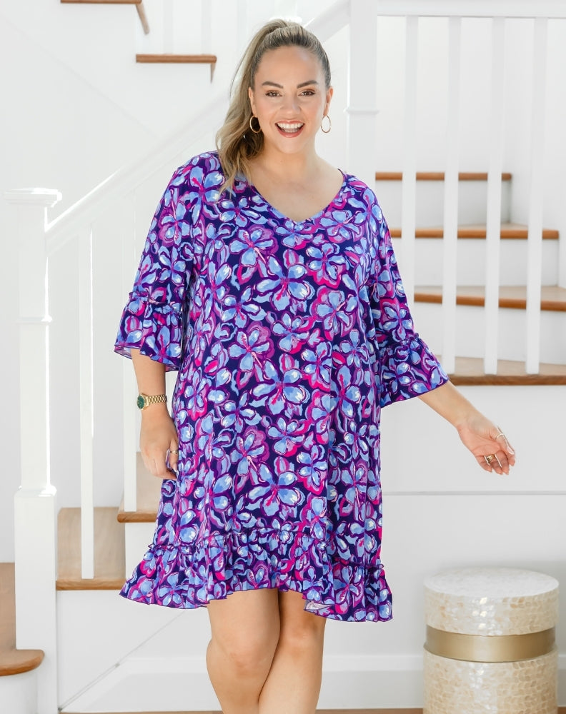 Shift Dress - Violet Blossom