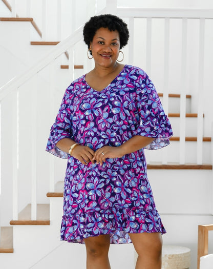 Shift Dress - Violet Blossom