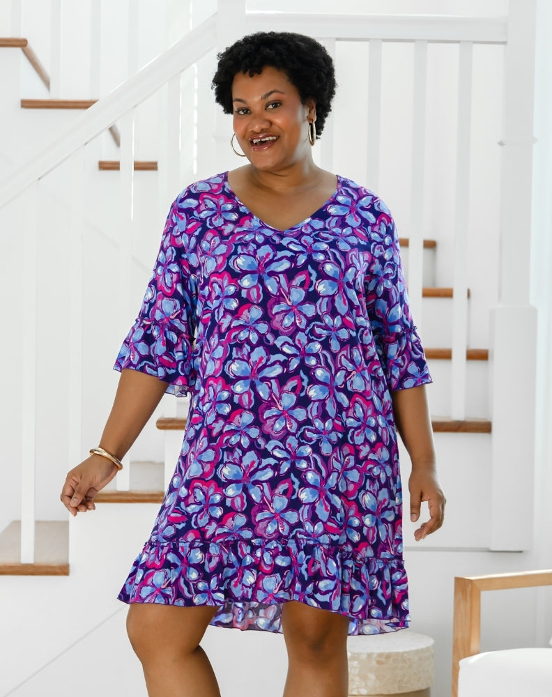 Shift Dress - Violet Blossom