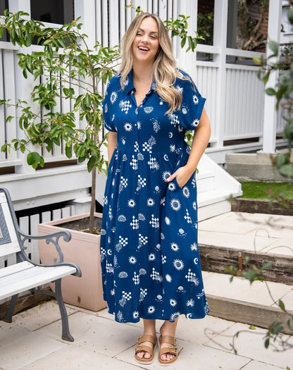 Elsie Dress - Blue Shells