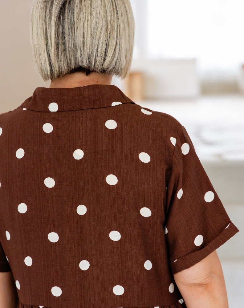 Amelia Dress - Chocolate Spot