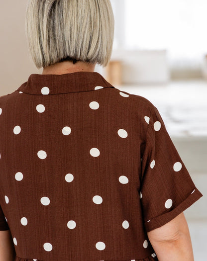 Amelia Dress - Chocolate Spot