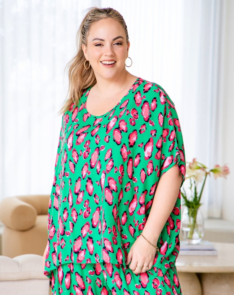 Joy Top - Christmas Leopard