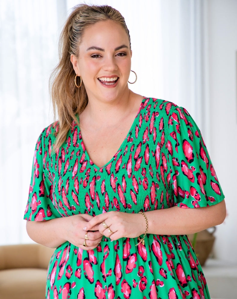 Noel Dress - Christmas Leopard