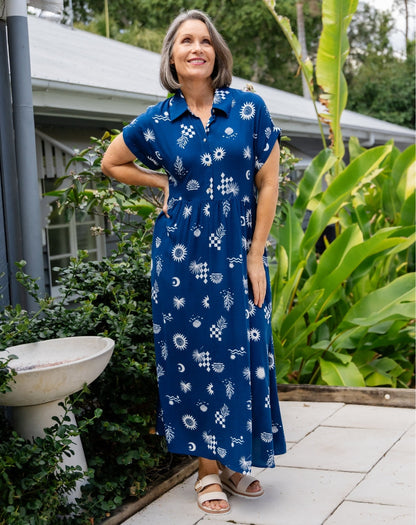 Elsie Dress - Blue Shells