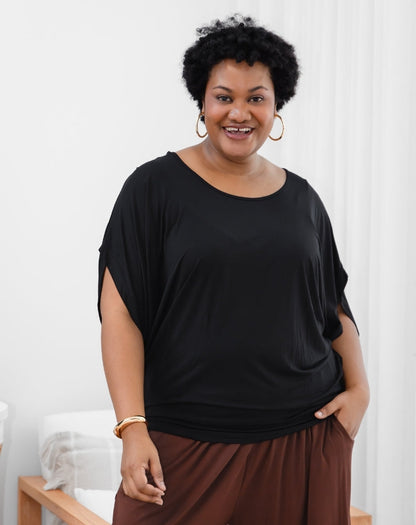 Bamboo Batwing Tee - Black