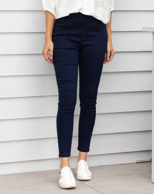 Slip On Canvas Jean - Navy