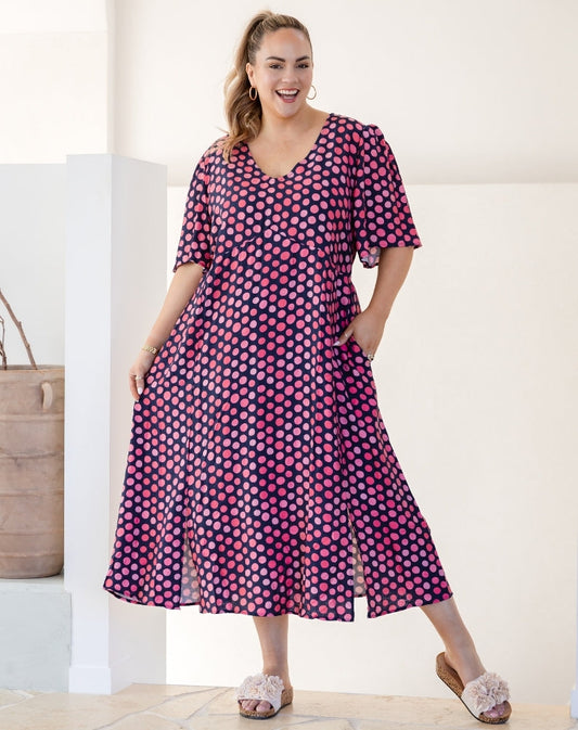 Georgia Dress - Navy Spot