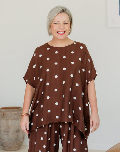 Kitty Top - Chocolate Spot