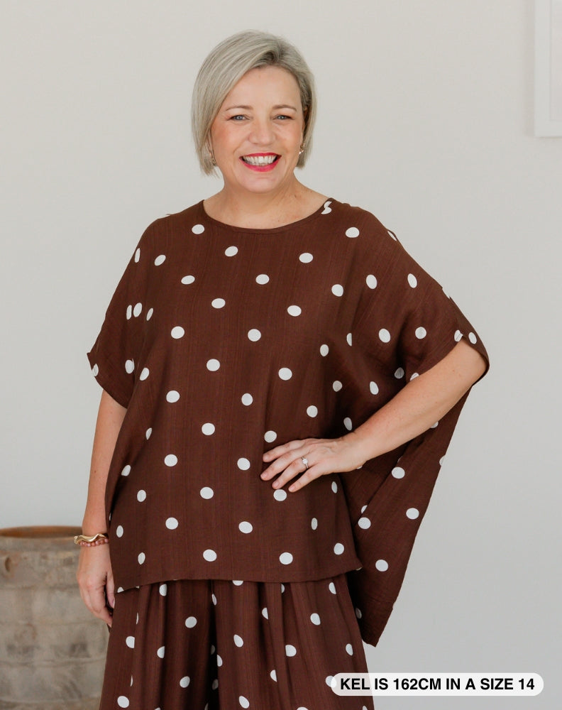 Kitty Top - Chocolate Spot