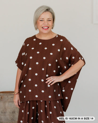 Kitty Top - Chocolate Spot