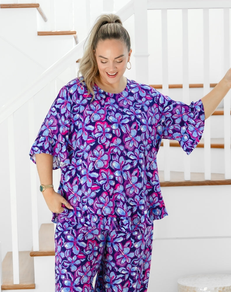 Heidi Top - Violet Blossom