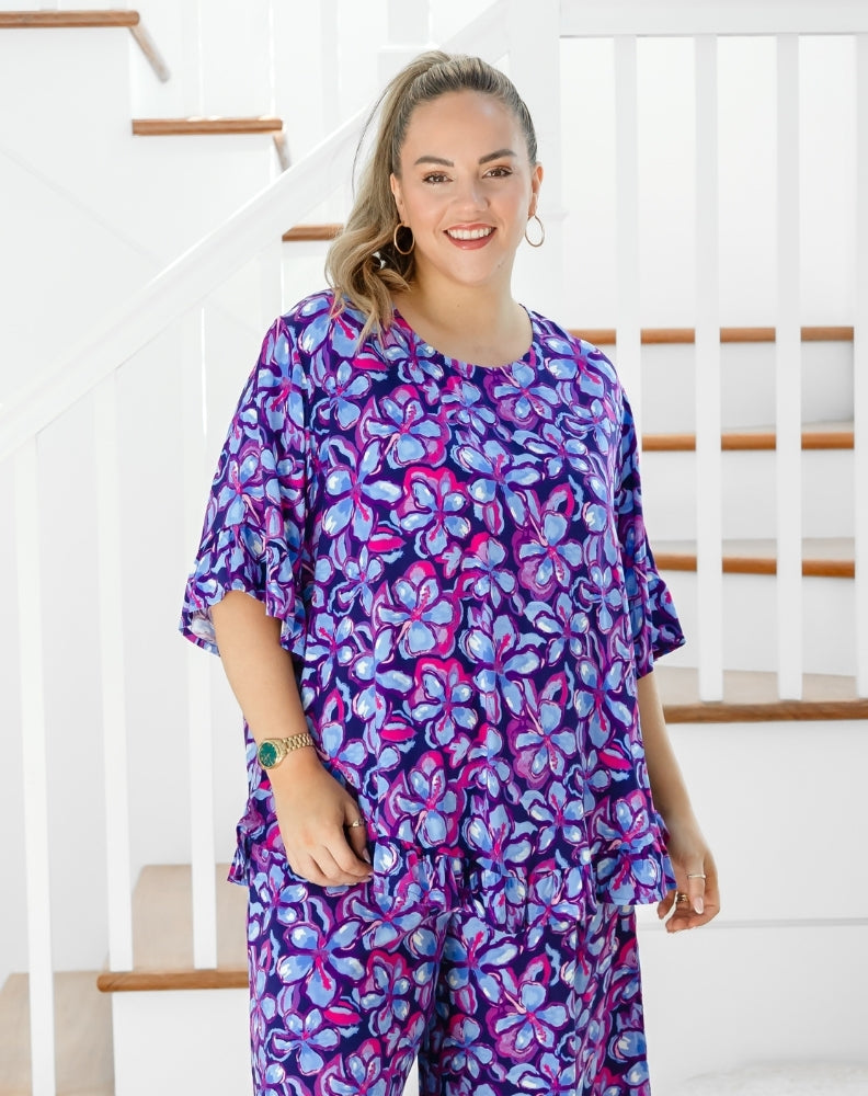 Heidi Top - Violet Blossom
