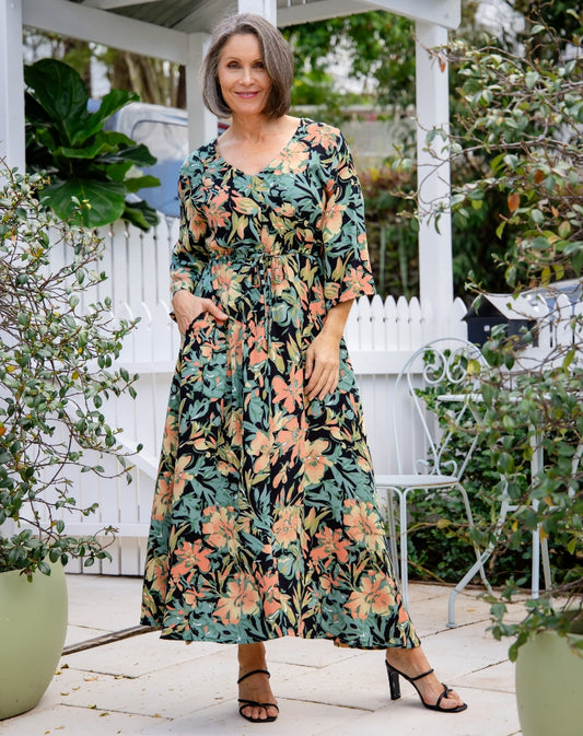 Zoe Dress - Botanic Green