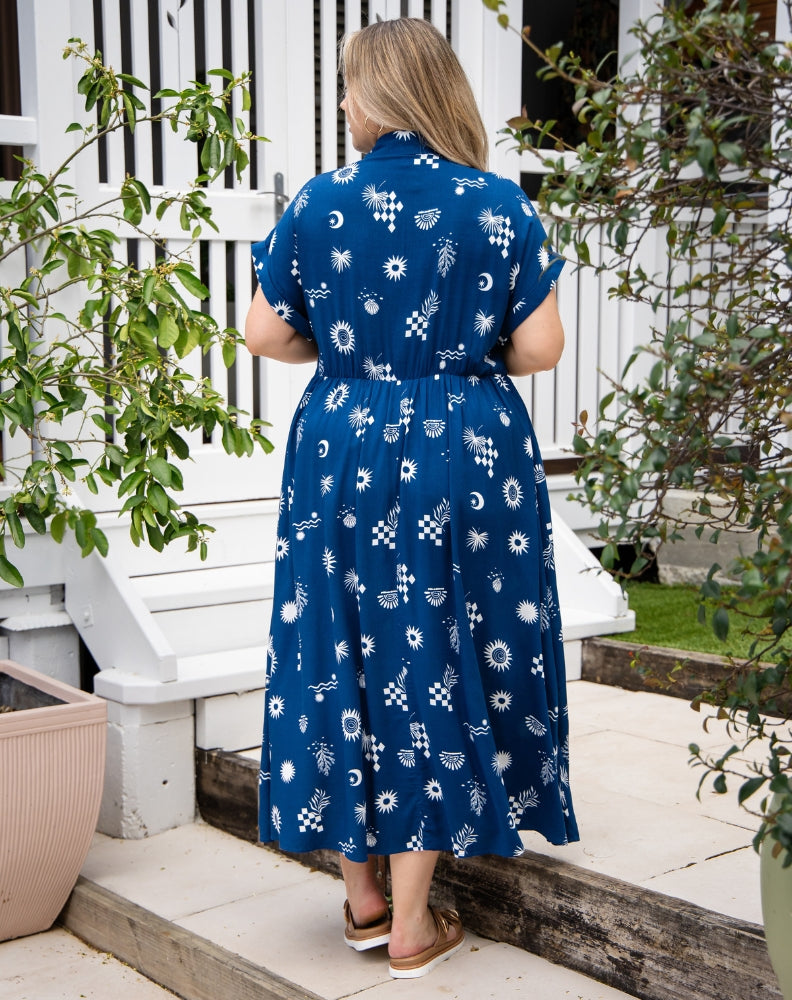 Elsie Dress - Blue Shells
