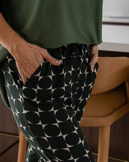 Slouch Pant - Geo Forest
