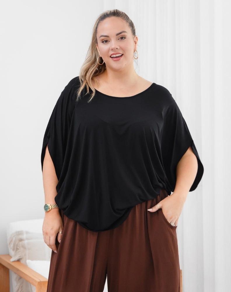 Bamboo Batwing Tee - Black