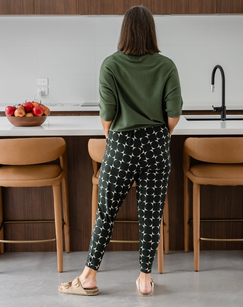 Slouch Pant - Geo Forest