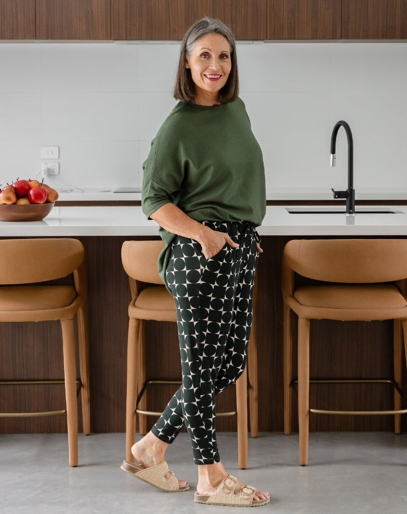 Slouch Pant - Geo Forest