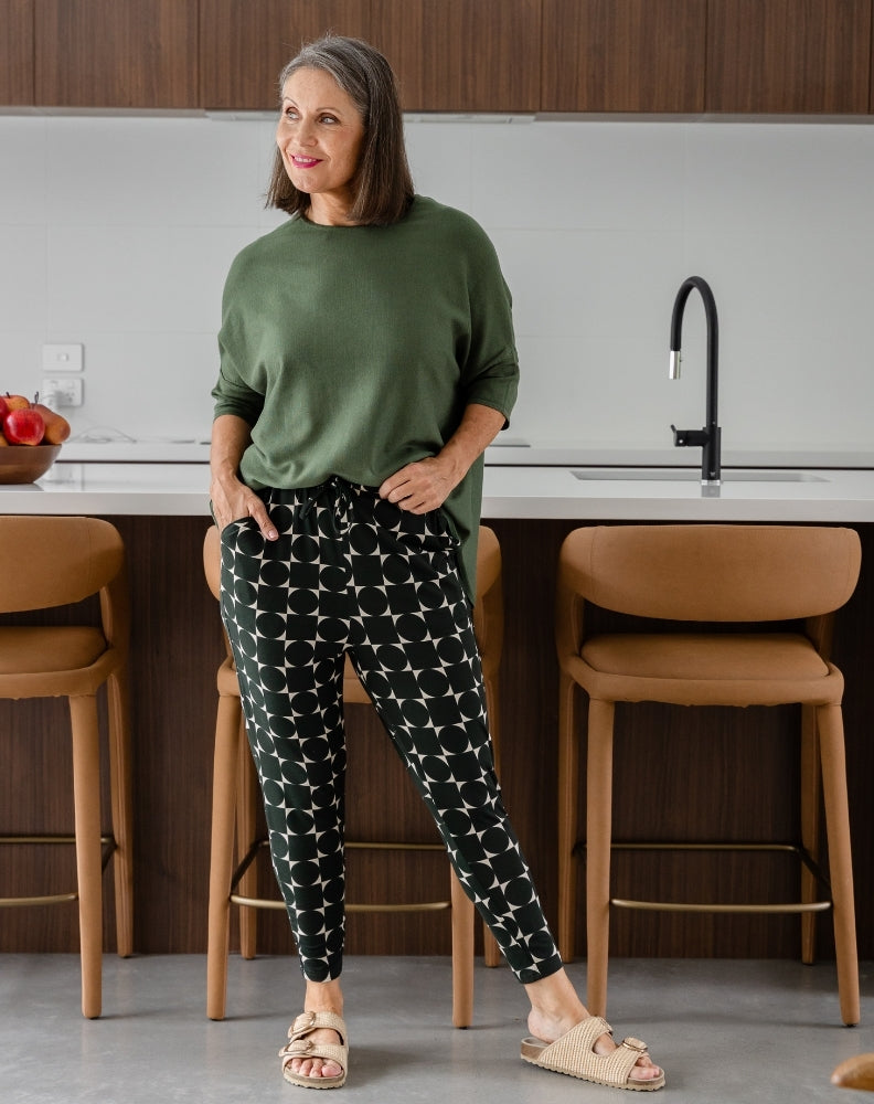 Slouch Pant - Geo Forest