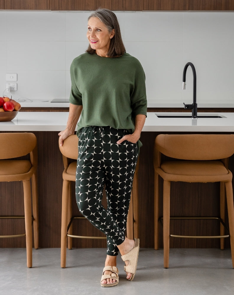 Slouch Pant - Geo Forest