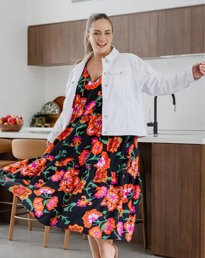 Carly Dress - Sunset Garden