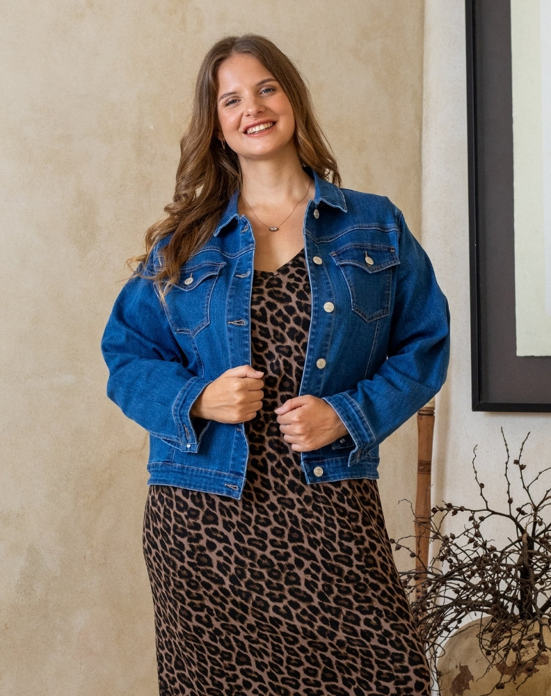 Frankie Stretch Denim Jacket Blue
