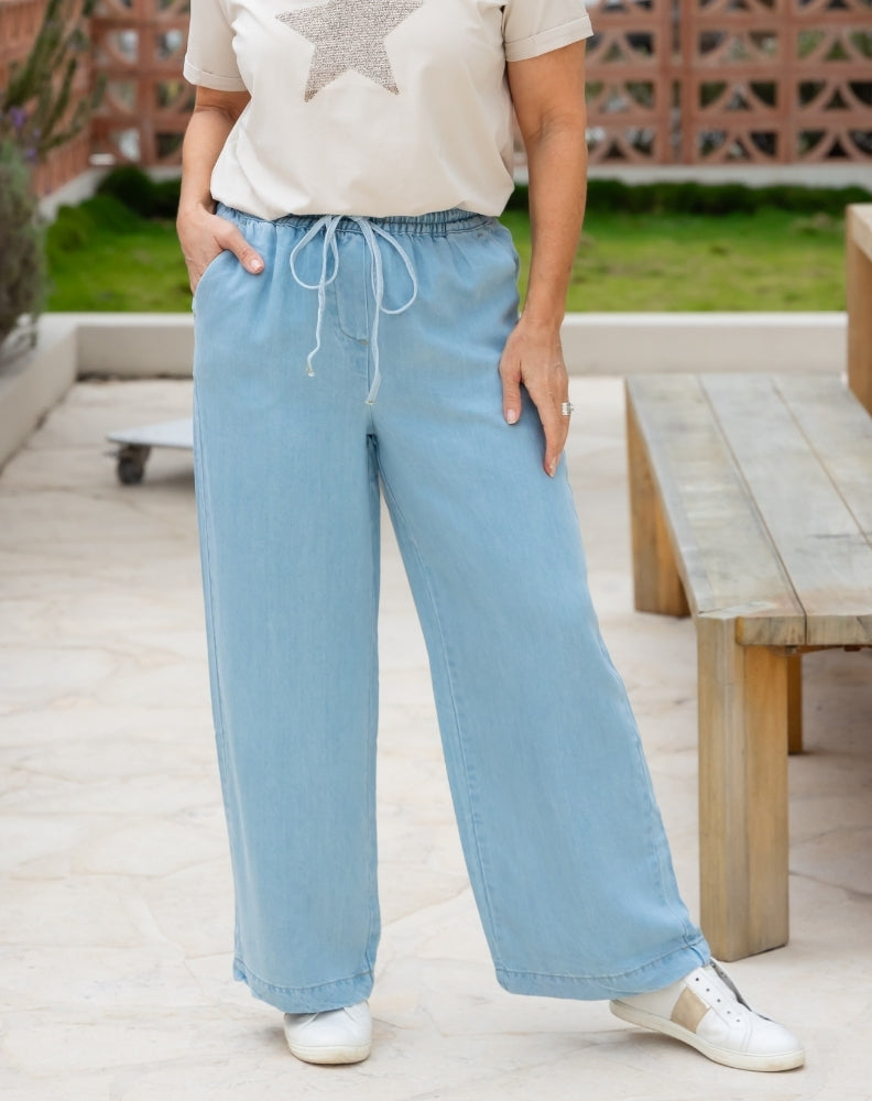 Victoria Chambray Flared Jean