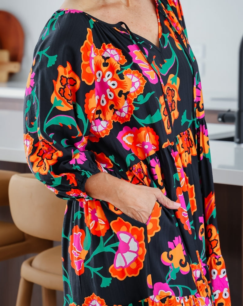 Jacinta Dress - Sunset Garden