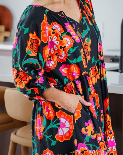 Jacinta Dress - Sunset Garden