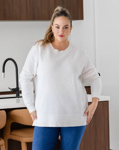 Maple Cotton Knit - White