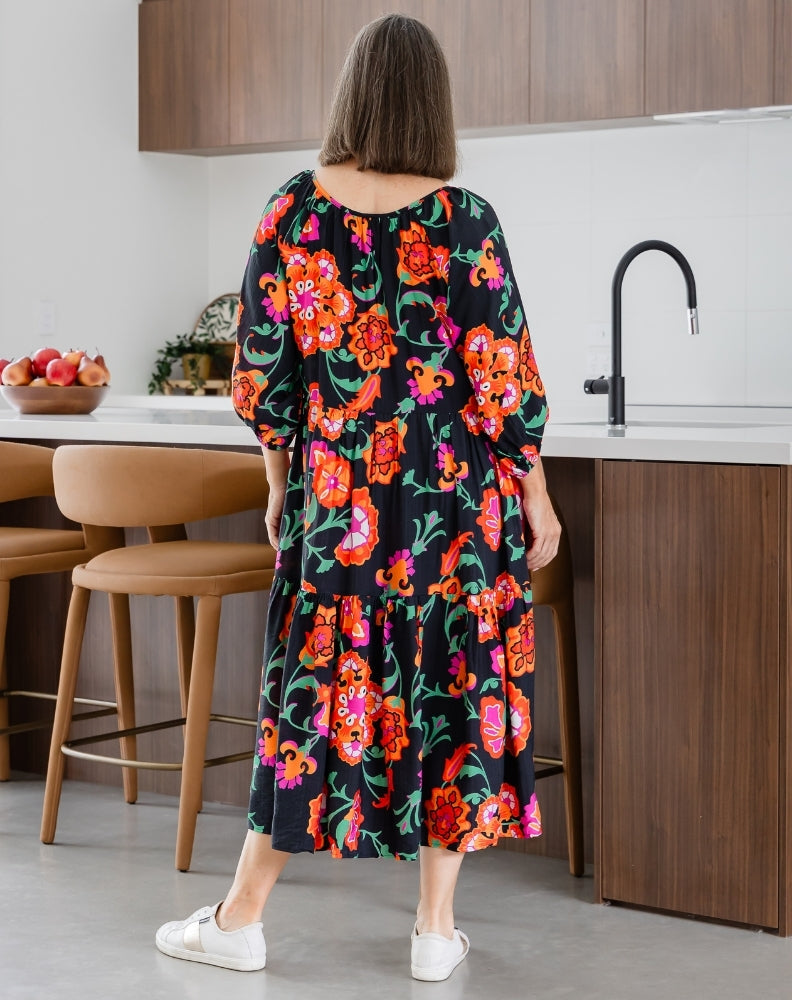 Jacinta Dress - Sunset Garden