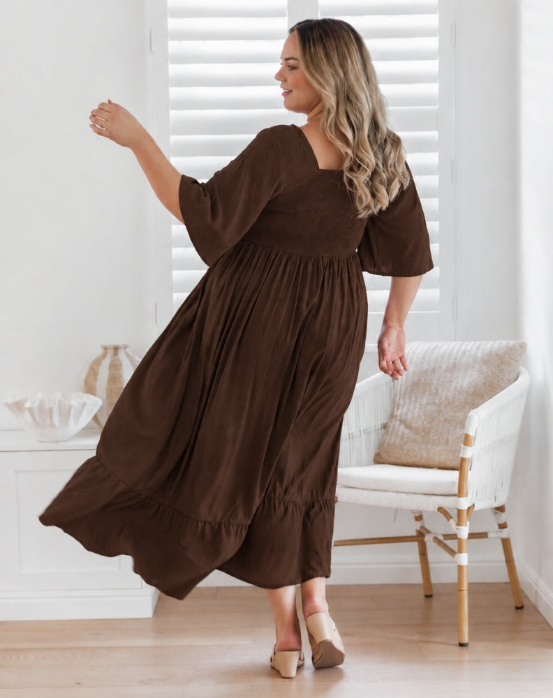 Kalani Dress - Coffee