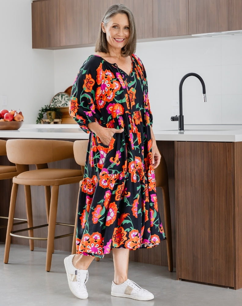 Jacinta Dress - Sunset Garden