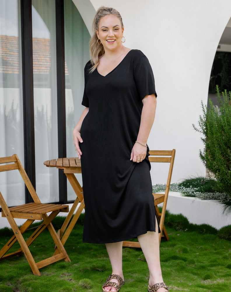 Harper Slip Dress - Black