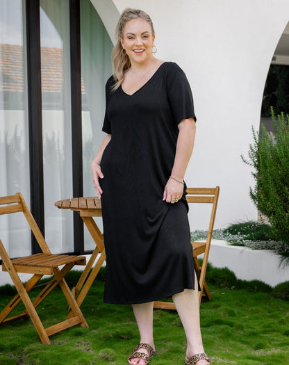 Harper Slip Dress - Black