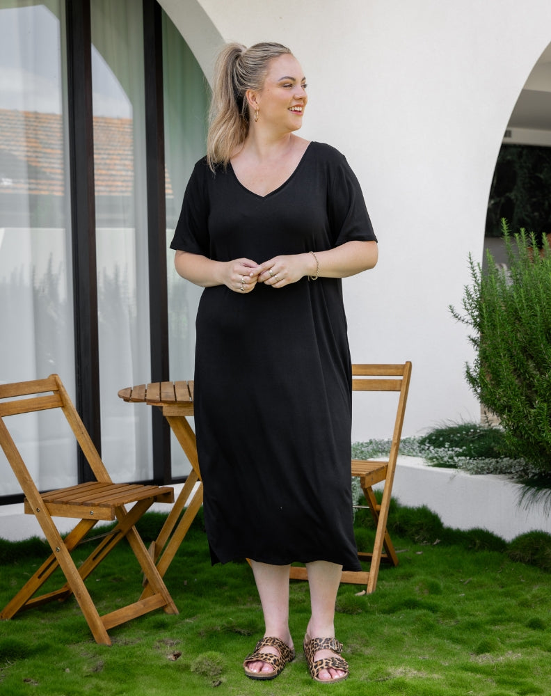 Harper Slip Dress - Black