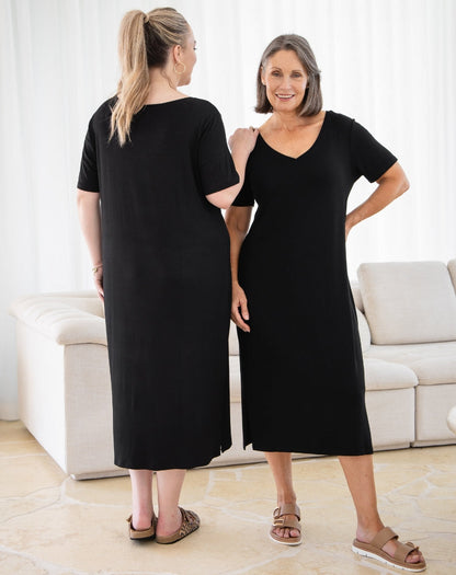 Harper Slip Dress - Black