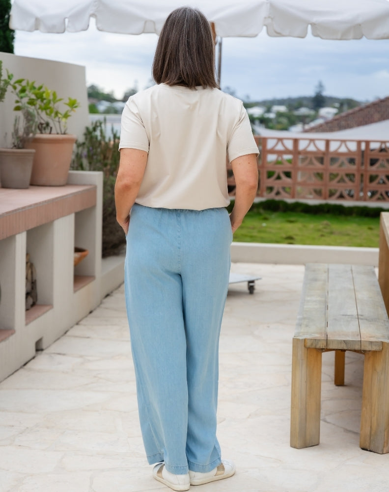 Victoria Chambray Flared Jean