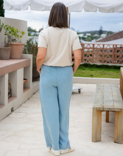 Victoria Chambray Flared Jean
