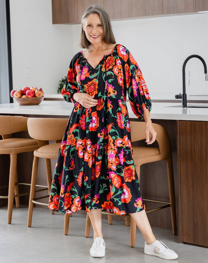 Jacinta Dress - Sunset Garden