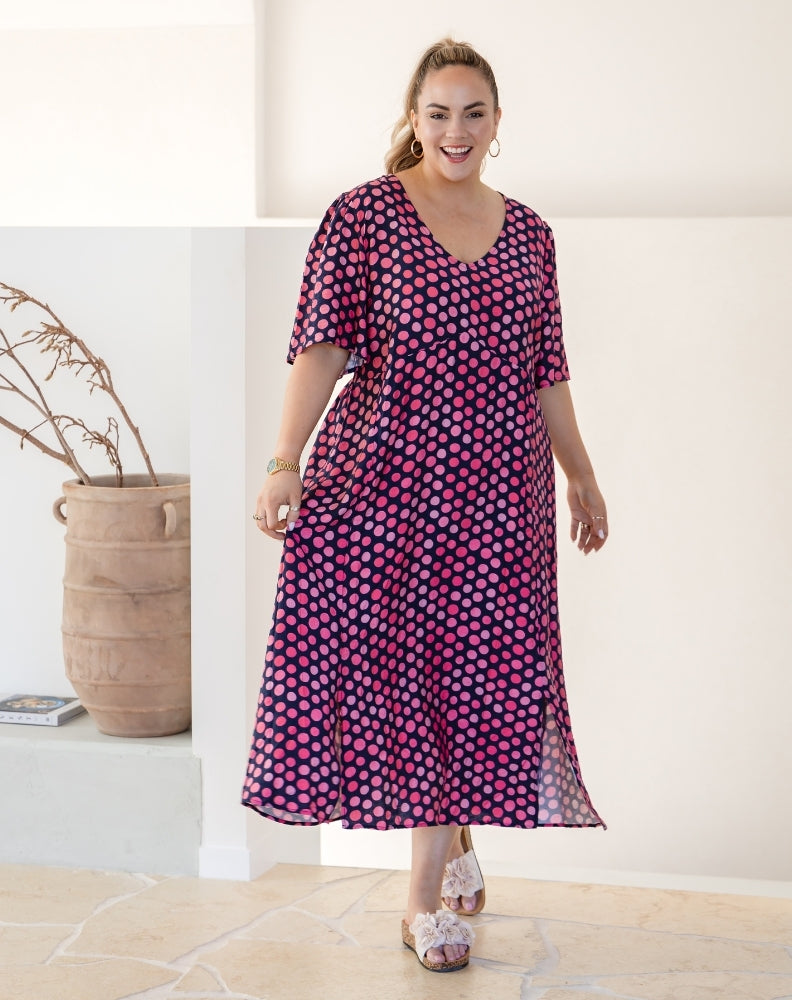 Georgia Dress - Navy Spot