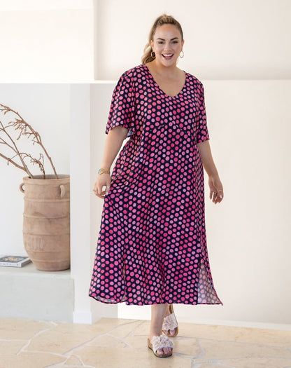 Georgia Dress - Navy Spot