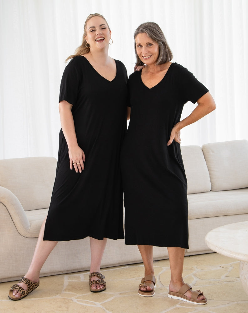 Harper Slip Dress - Black