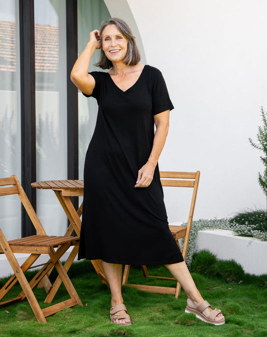 Harper Slip Dress - Black