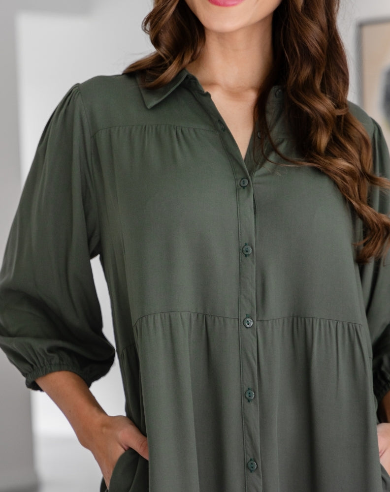Tara Shirt Dress - Khaki