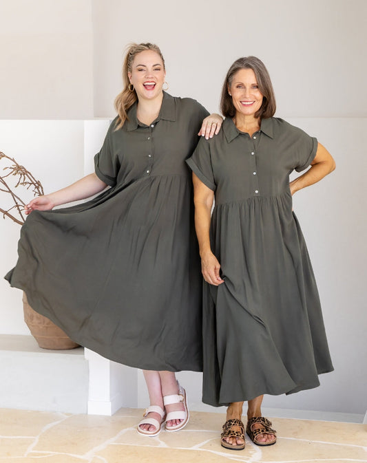 Elsie Dress - Khaki