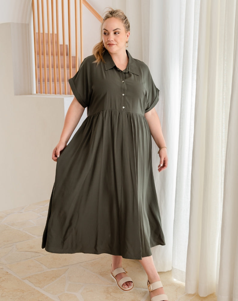 Elsie Dress - Khaki