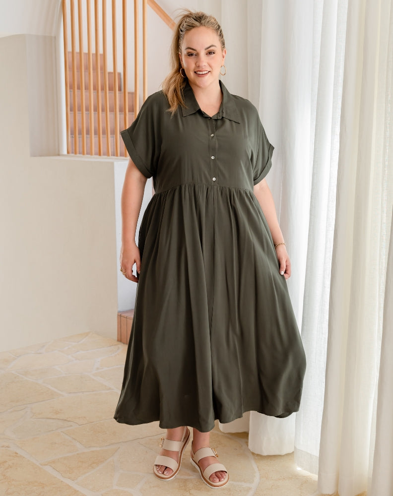 Elsie Dress - Khaki